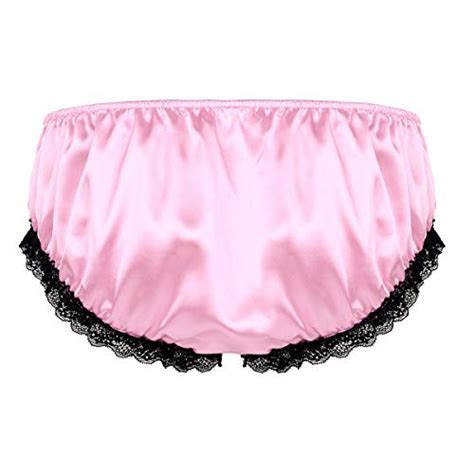 Inlzdz Men S Silky Satin Ruffled Lace Lingerie French Maid Sissy Crossdress Panties Underwear