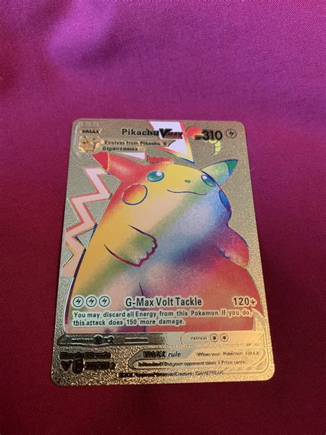 Pikachu Vmax Rainbow Rare Golden Card Texture PELAJARAN