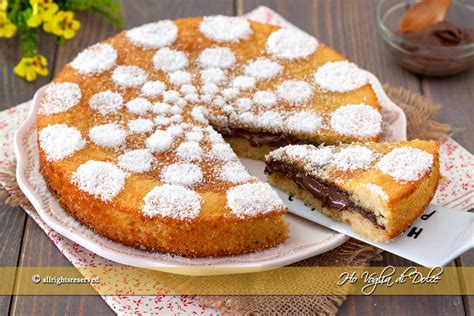 Torta Versata Al Cocco E Nutella Cremosa Ricetta Ho Voglia Di Dolce