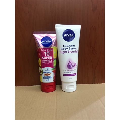 Jual Paket Pagi Malam Nivea Body Serum Super Vitamins Skin Food