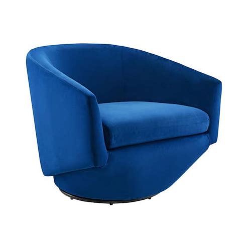 Modway Series Performance Velvet Fabric Swivel Chair In Navy Eei 6224 Nav The Home Depot