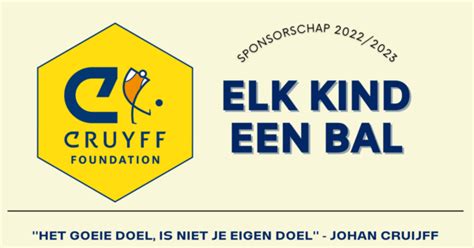 Elk Kind Een Bal Cruyff Foundation Sponsorschap