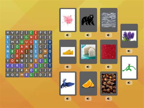Les Couleurs Cherche Les Mots Audio Wordsearch