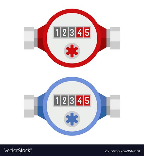 Water Meter Icon Set Royalty Free Vector Image