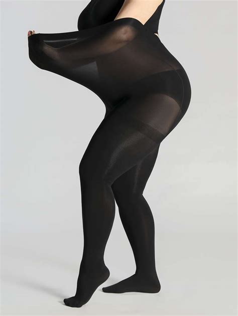 1pair 1000D Sheer Plus Size Black Snag Tights For Women SHEIN EUR