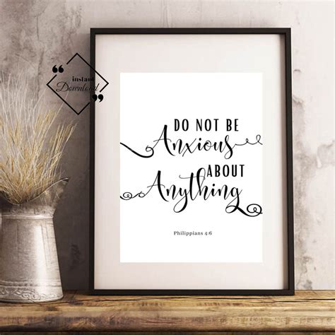 Bible Typography Do Not Be Anxious Philippians Bible Etsy