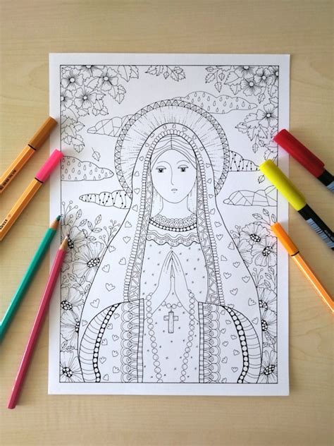 Descubrir 94 Imagen Dibujos De La Virgen Para Colorear Viaterra Mx