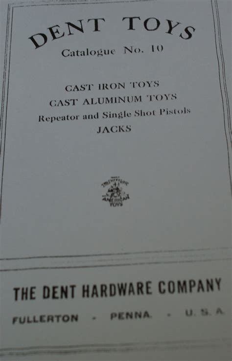 Dent Cast Iron Toy Catalog 1924 48 Pages Classic Tin Toy Co