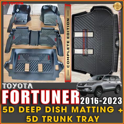 TOYOTA FORTUNER 2016 2023 5D DEEP DISH MATTING And 5D TRUNK TRAY