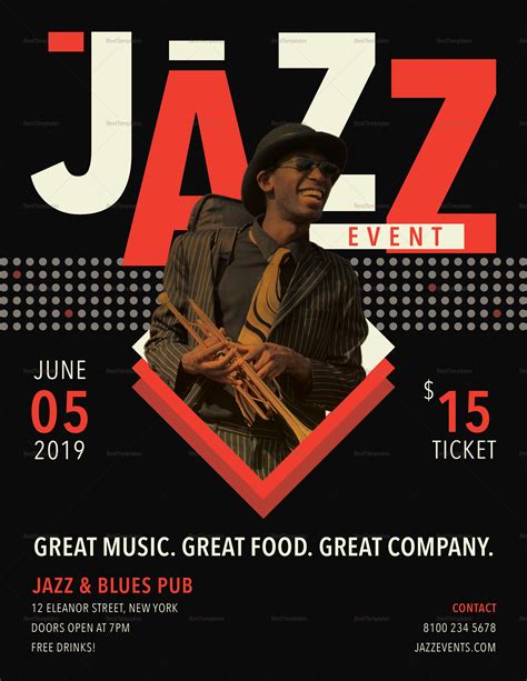 Jazz Event Flyer Design Template In Psd Word Publisher Illustrator