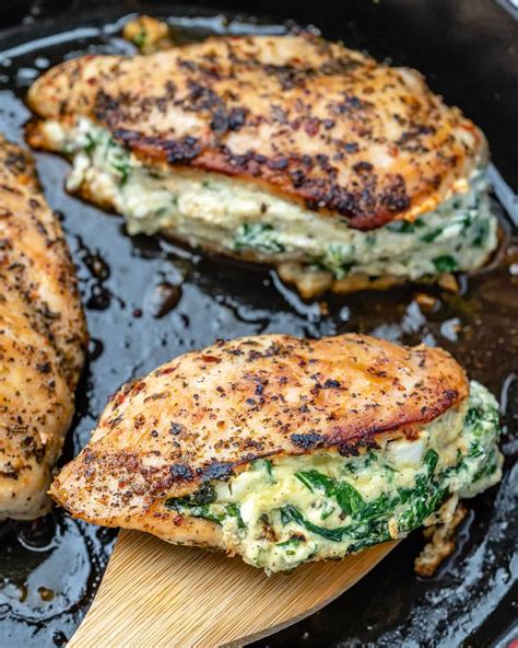 Spinach and Cheese Stuffed Chicken | Healthy Fitness Meals