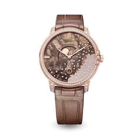 Midnight Diamond Drops Chocolate 39mm | Harry Winston