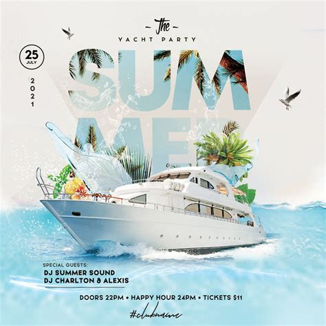 The Summer Yacht Party Free PSD Flyer Template 99Flyers Yacht Party