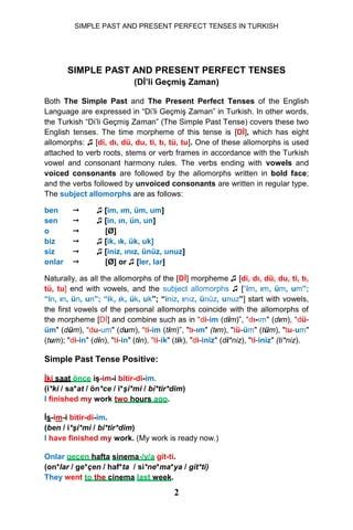 Simple Past And Present Perfect Tenses In Turkish Yuksel Goknel Pdf