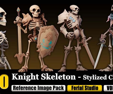 Artstation 220 Knight Skeleton Stylized Character Reference Image