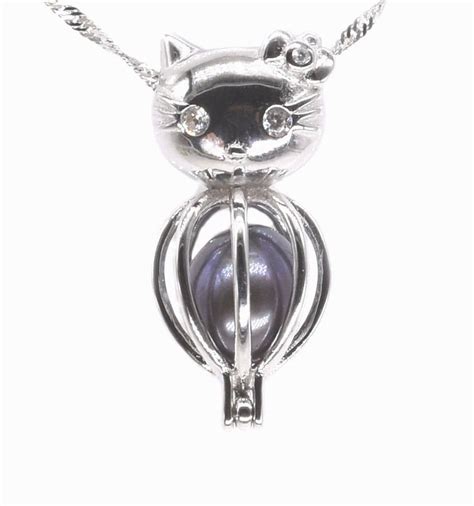 Hello Kitty Pearl Cage Pendant Sterling 925 Silver Cage Etsy