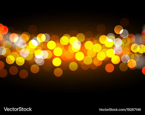 Golden Bokeh Lights On Black Background Royalty Free Vector