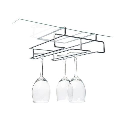 2 Row Wine Glass Holder Chrome Plated Wine Glass Storage Wine Glass Shelf Wine Glass Holder