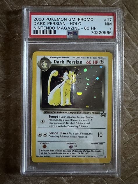 DARK PERSIAN HOLO 2000 POKEMON GM PROMO NINTENDO MAGAZINE PSA 7 Values