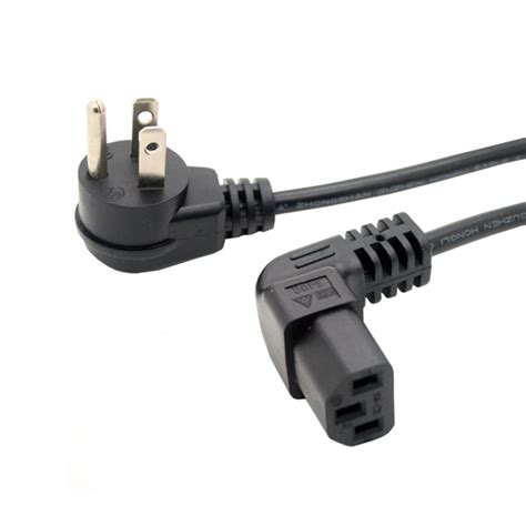 Flat Nema P To Iec C Down Angled Power Cord For Lcd Led Wall