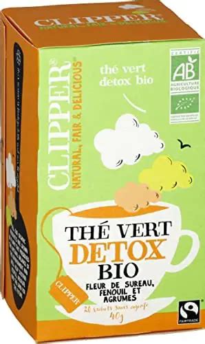 CLIPPER Thé Vert Bio Détox Issu du Commerce Équitable 20 sachets