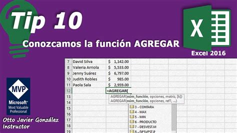 Tip Conozcamos La Funci N Agregar Excel Youtube