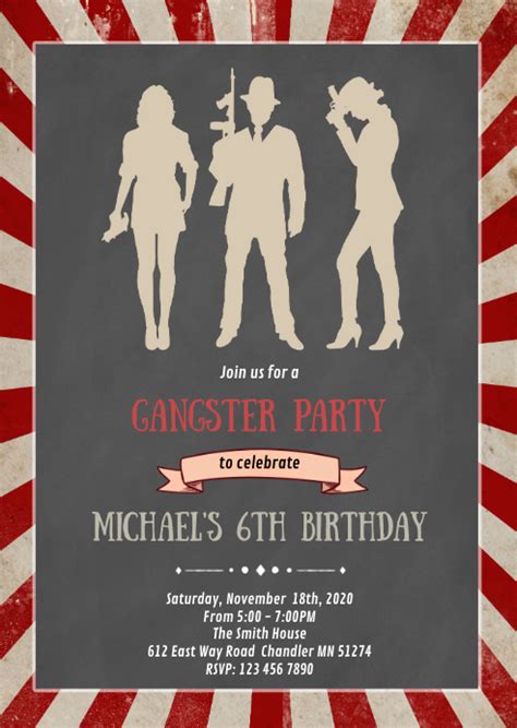 Mafia Birthday Party Invitation Template Postermywall