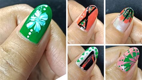 5 Easy Nail Art Design At Home For Beginners Just 2 Minutes 💅💅 By Snehalata Dot Com 💅♥️ Youtube