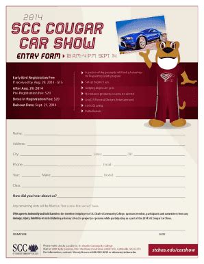 Fillable Online Entry Form Boone Trail Corvette Club Fax Email Print