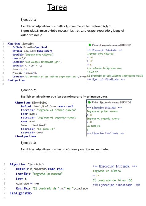 Tarea Individual Semana Ejercicio Escribir Un Algoritmo Que