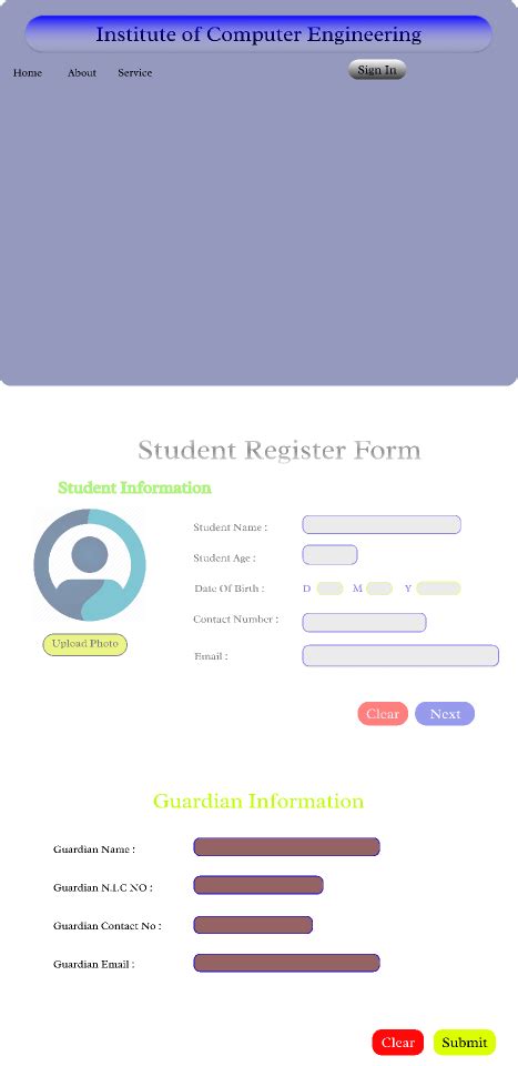 Student Registration Form Figma