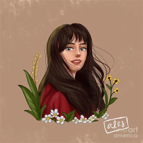 Portrait Illustration Lady In Red Painting By Tina Maisie Pixels