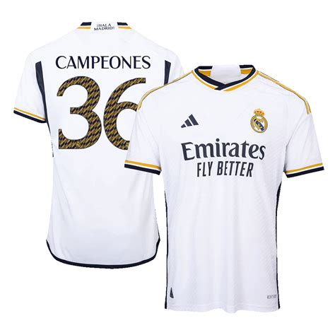 CAMPEONES 36 Real Madrid Home Authentic Soccer Jersey 2023 24 Gogoalshop