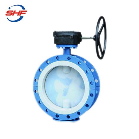 Cast Iron Lined Rubber Lined Pfa Double Flange Butterfly Valve China