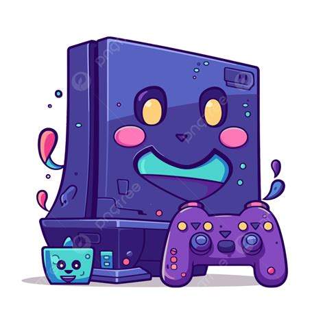 Consola De Juegos De Dibujos Animados Ps4 Clipart Con Ojos Sonrientes Vector Png Ps4 Clipart