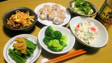 2021 06 20日 晩ゴハンは焼売と母の小皿小鉢を頂く まいにちごはん