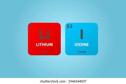 Lithium Iodide Lii Molecule Simple Molecular Stock Vector Royalty Free