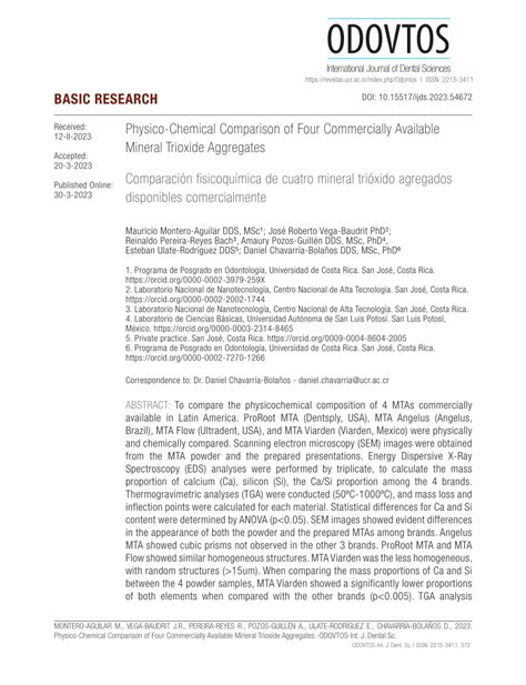 Pdf Physico Chemical Comparison Of Four Commercially Available