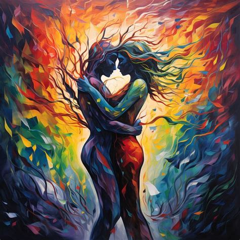 Abstract Love Couple Art