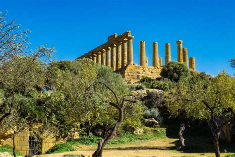 Ruined Temple of Heracles Columns in Ancient Valley of Temple ...