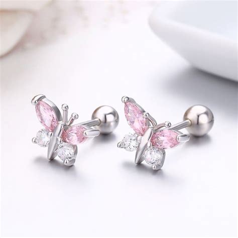 Boucles D Oreilles Papillon En Argent Sterling 925 Enfant World