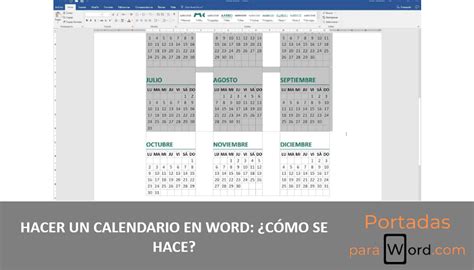 Hacer un calendario en Word Cómo se hace Portadas para Word