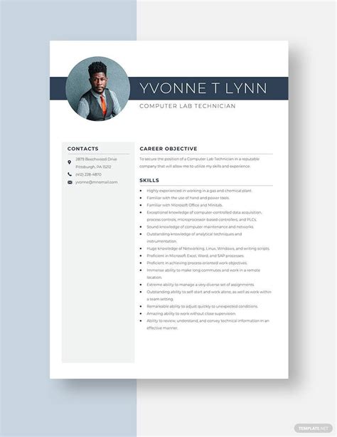 Computer Lab Technician Resume in Pages, Word - Download | Template.net