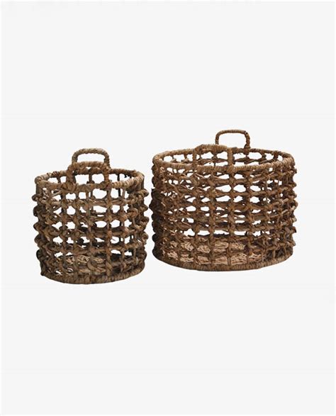 B 10123 Kubu Grey Basket Set Of 2 Wicker Baskets Wicker Furniture