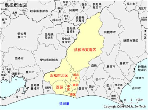 静岡県：浜松市地図 旅行のとも、zentech