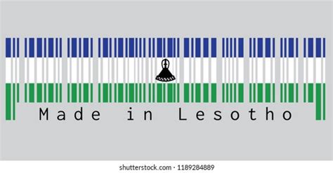 Barcode Set Shape Lesotho Map Outline Stock Vector Royalty Free