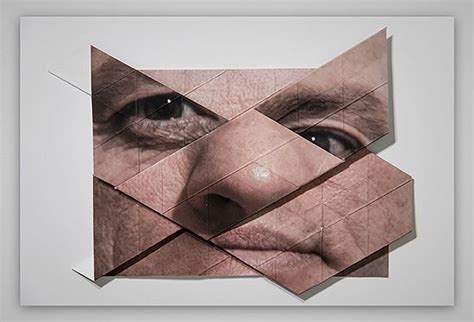 Distorted Origami Faces By Aldo Tolino Inspiration Grid Design