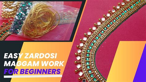 Zardosi Work With Normal Needle Zardosi Work For Beginners Aari Work