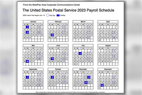 USPS Shares 2023 Payroll Schedule Calendar - PostalMag.com