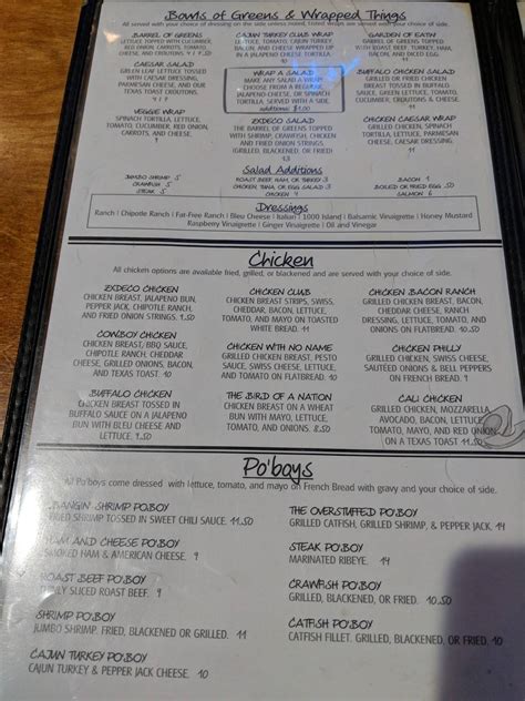 Menu At The Pickle Barrel Monroe